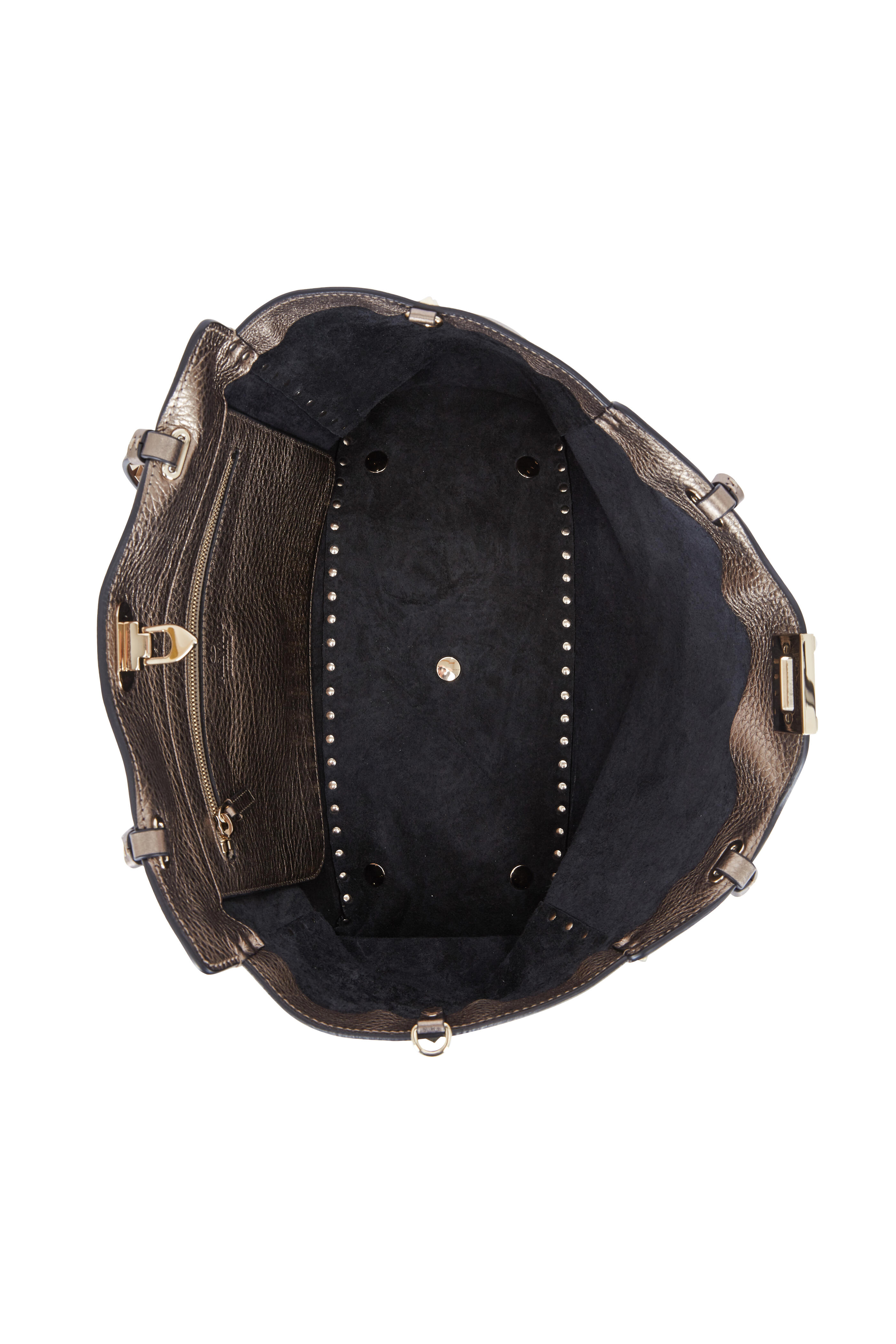 Valentino Garavani - Rockstud Metallic Gunmetal Leather