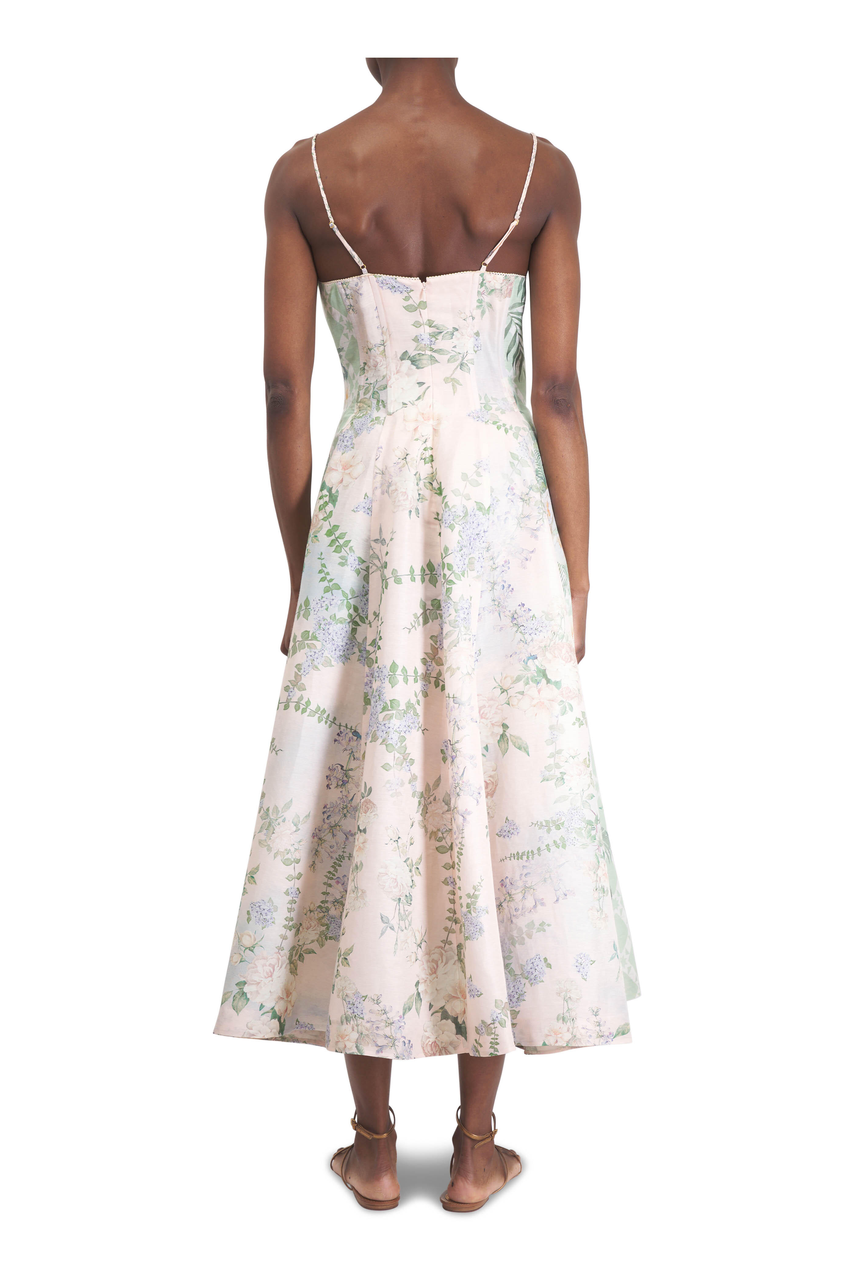 Camilla - Light Pink Floral Corset Dress