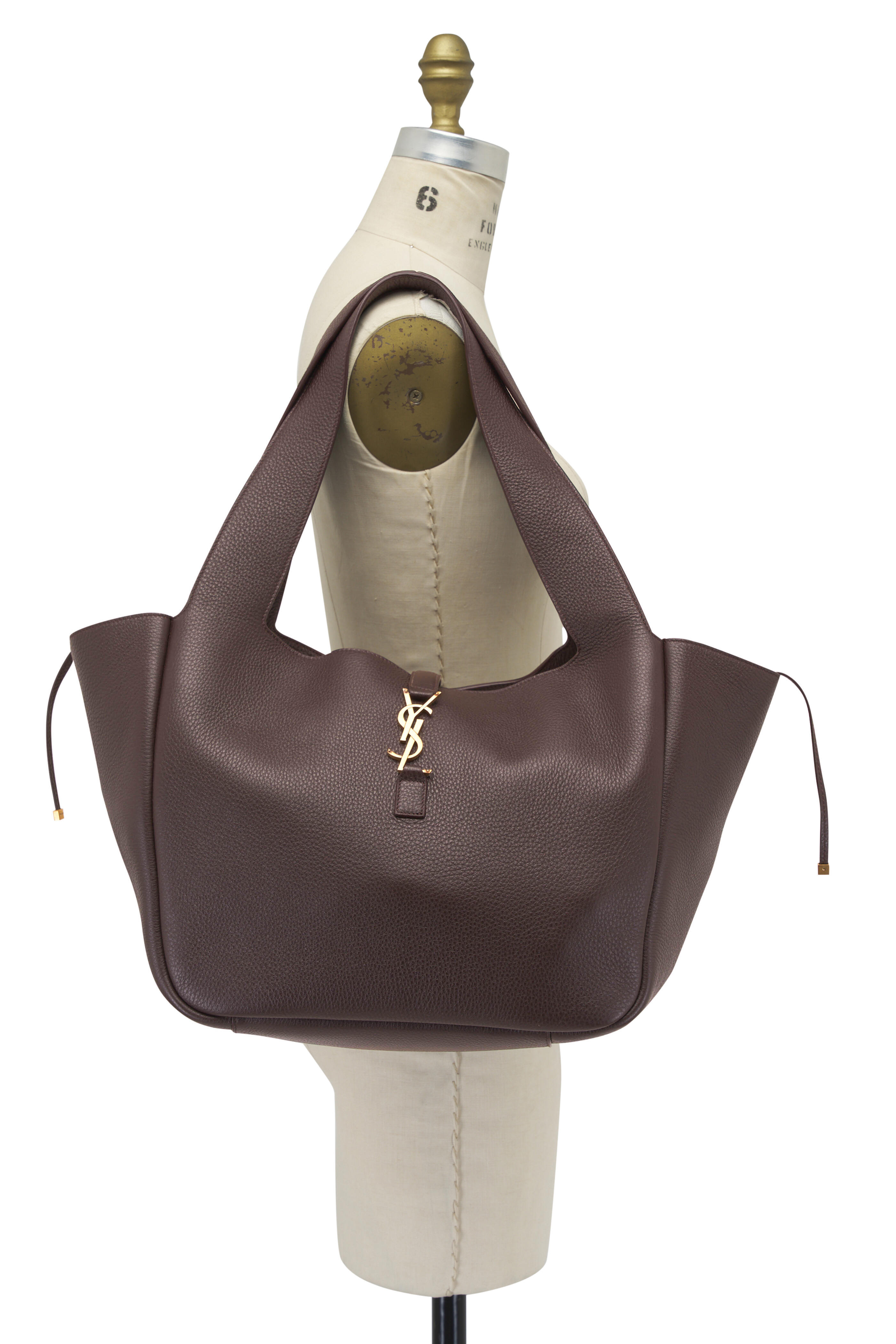 Saint Laurent - Large Le 5 À 7 Bea Marron Fonce Leather Tote