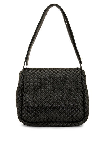 Bottega Veneta - Small Cobble Thunder Woven Leather Shoulder Bag