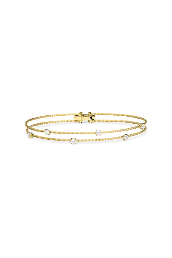 Paul Morelli 18k Yellow Gold Wire Diamond Bracelet - view 1