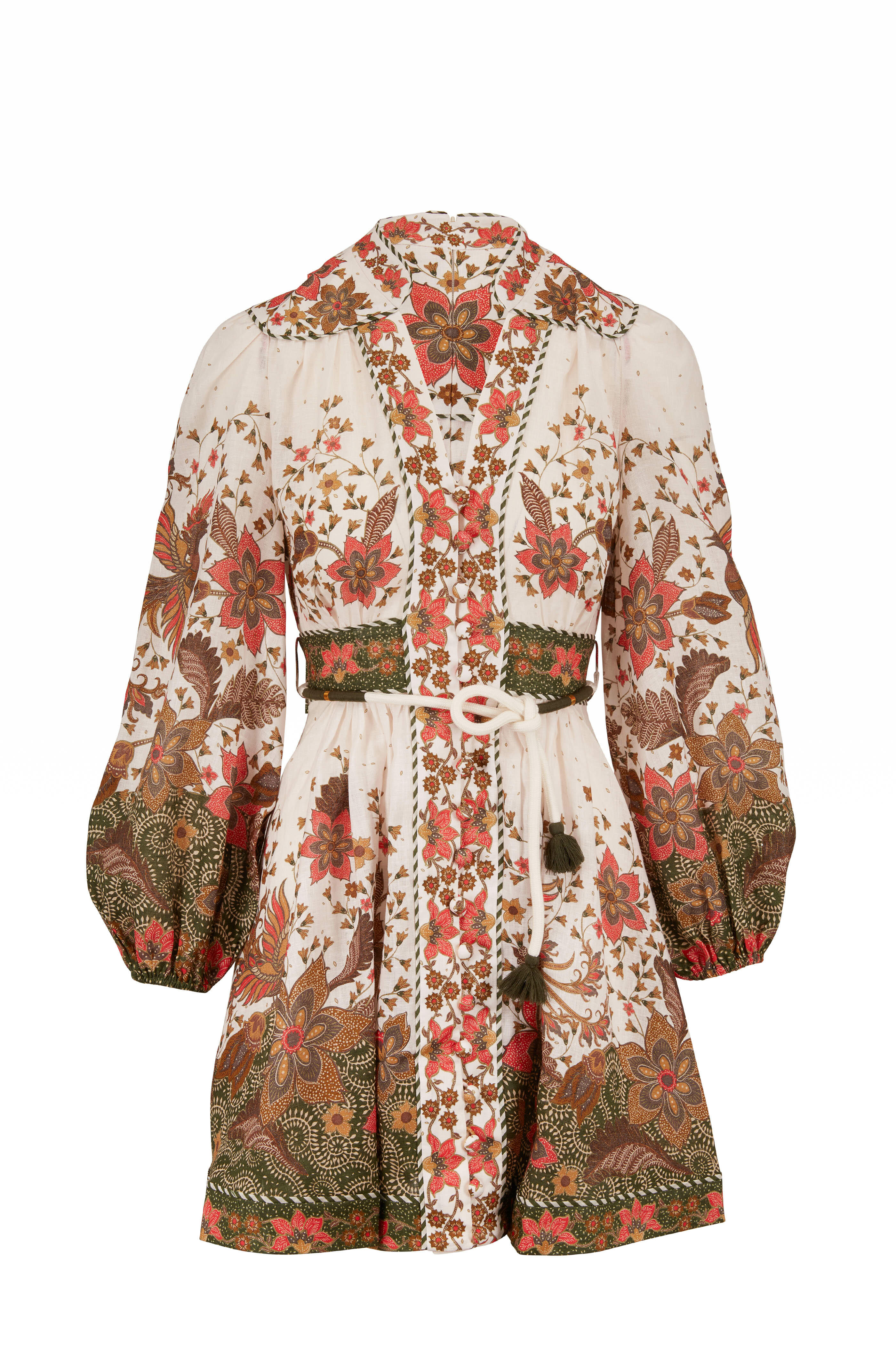Zimmermann - Carnaby White Printed Long Sleeve Dress