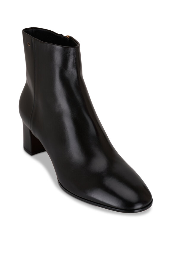 Santoni - Halfrida Black Leather Bootie, 50mm 