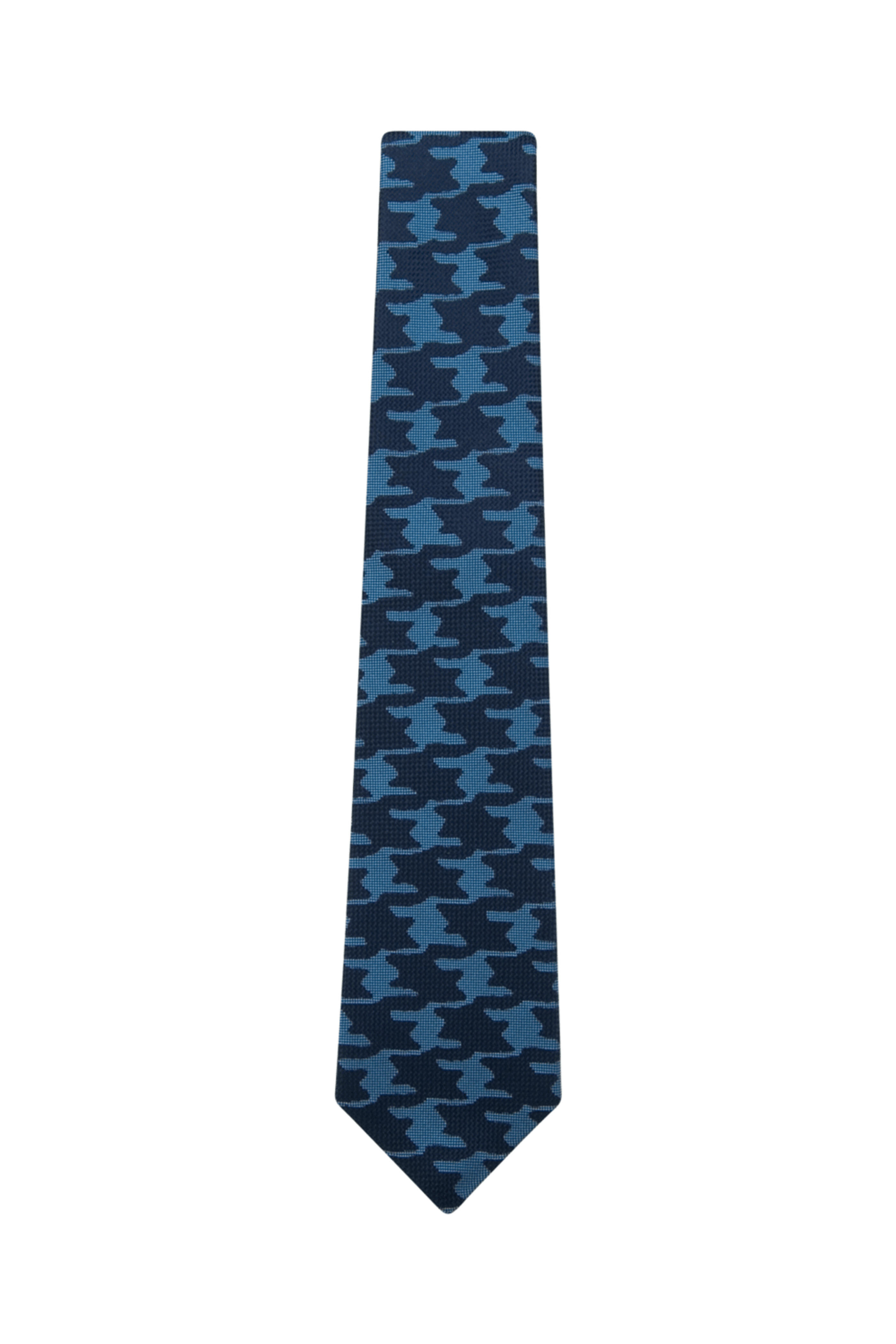 Kiton - Blue and Royal Macro Houndstooth Tie | Mitchell Stores