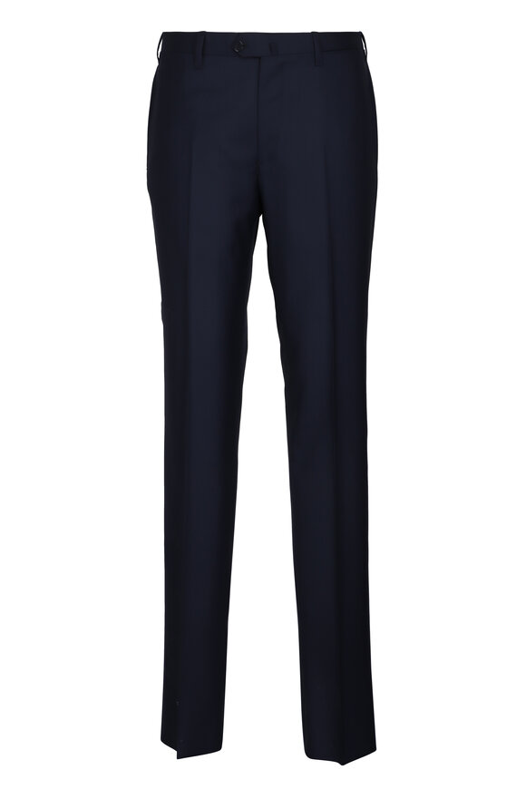 Cesare Attolini Navy Blue Wool Dress Pant - view 1