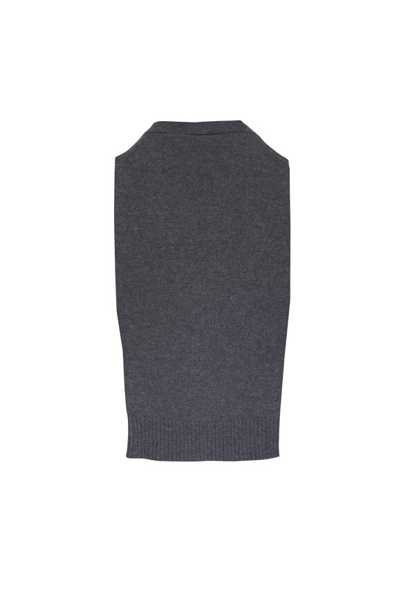 Miu Miu Slate Gray Cashmere Cardigan Vest - view 3