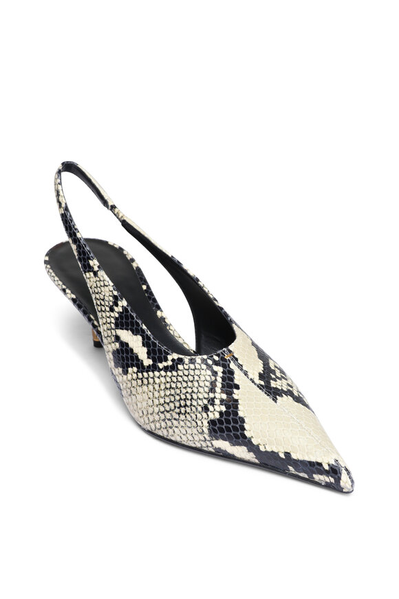 Khaite Bella Snake-Embossed Leather Slingback, 55mm