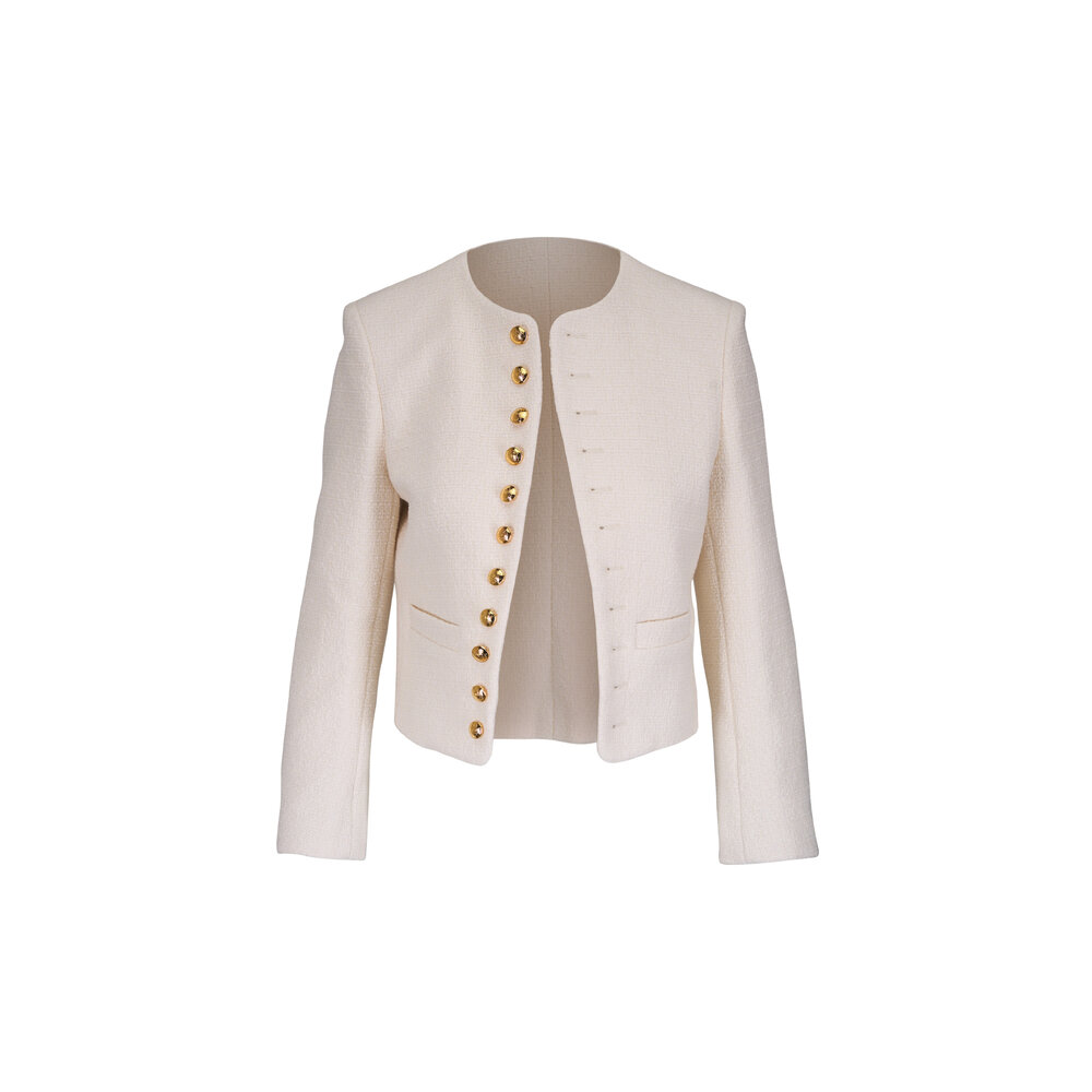ジャケット・アウター oheshio BOUCLE HALF WOOL JACKET IVORY oheshio] BOUCLE HALF WOOL JACKET /追跡付 (OHESHIO/ジャケット