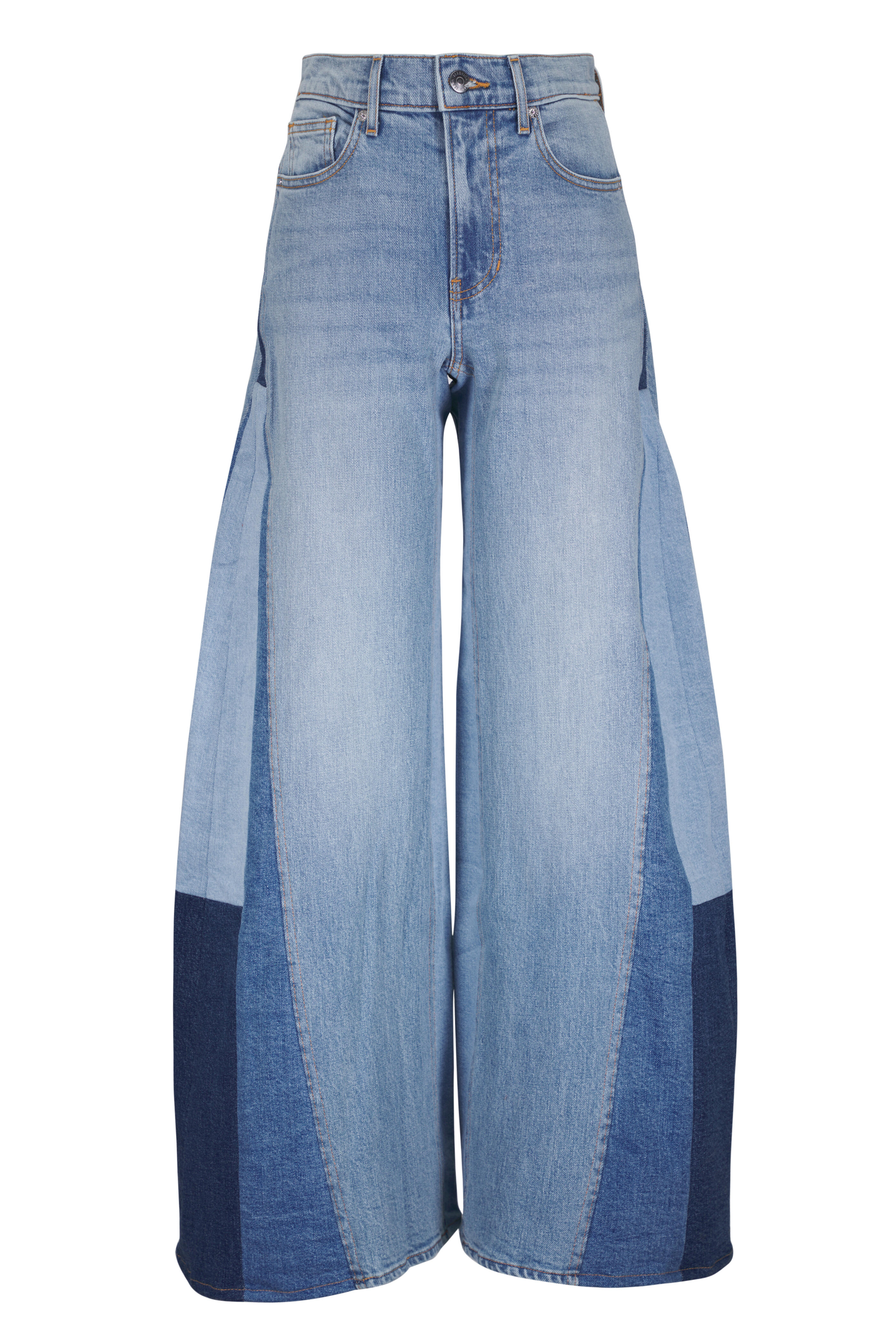 【BAON】[unisex] Relta Banding Patch Carfender Wide Denim PT Moon Laser Denim Curved Jeans • Marine Serre