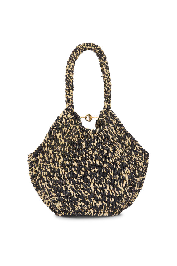 Khaite Mini Lotus Black & White Raffia Tote - view 2