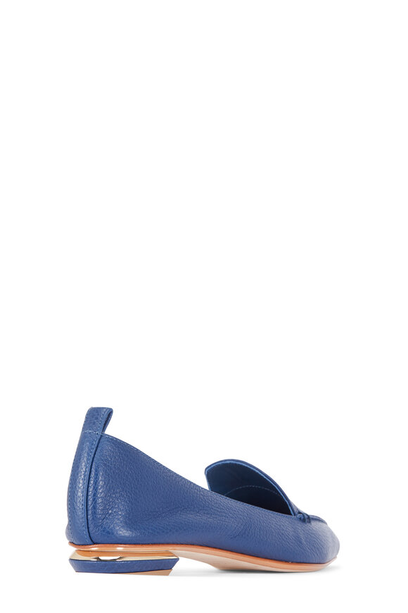 Nicholas Kirkwood - Beya Midnight Blue Leather Pointed Flat  