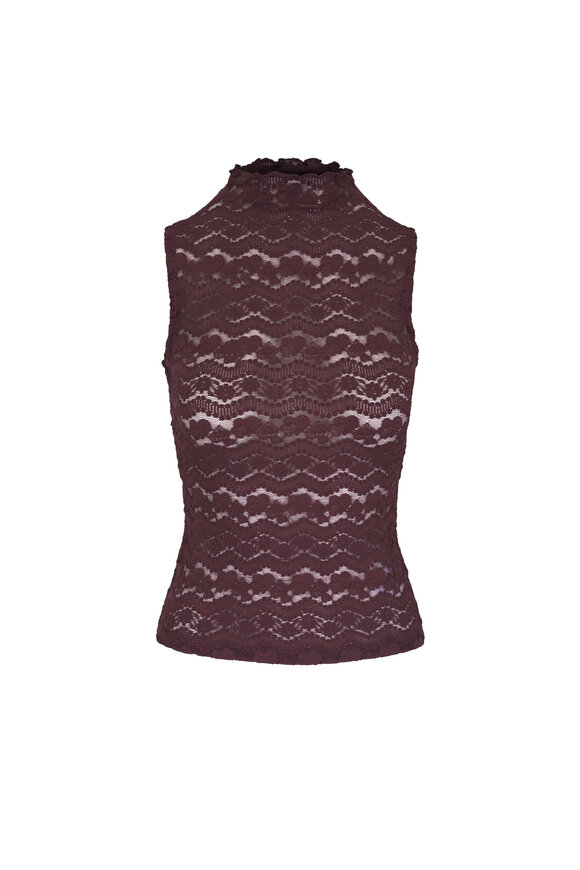 Veronica Beard Alora Burgundy Lace Top - view 1