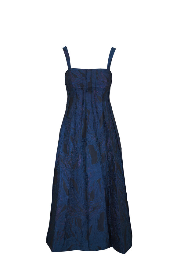 Jonathan Simkhai Maya Marine Jacquard Midi Dress