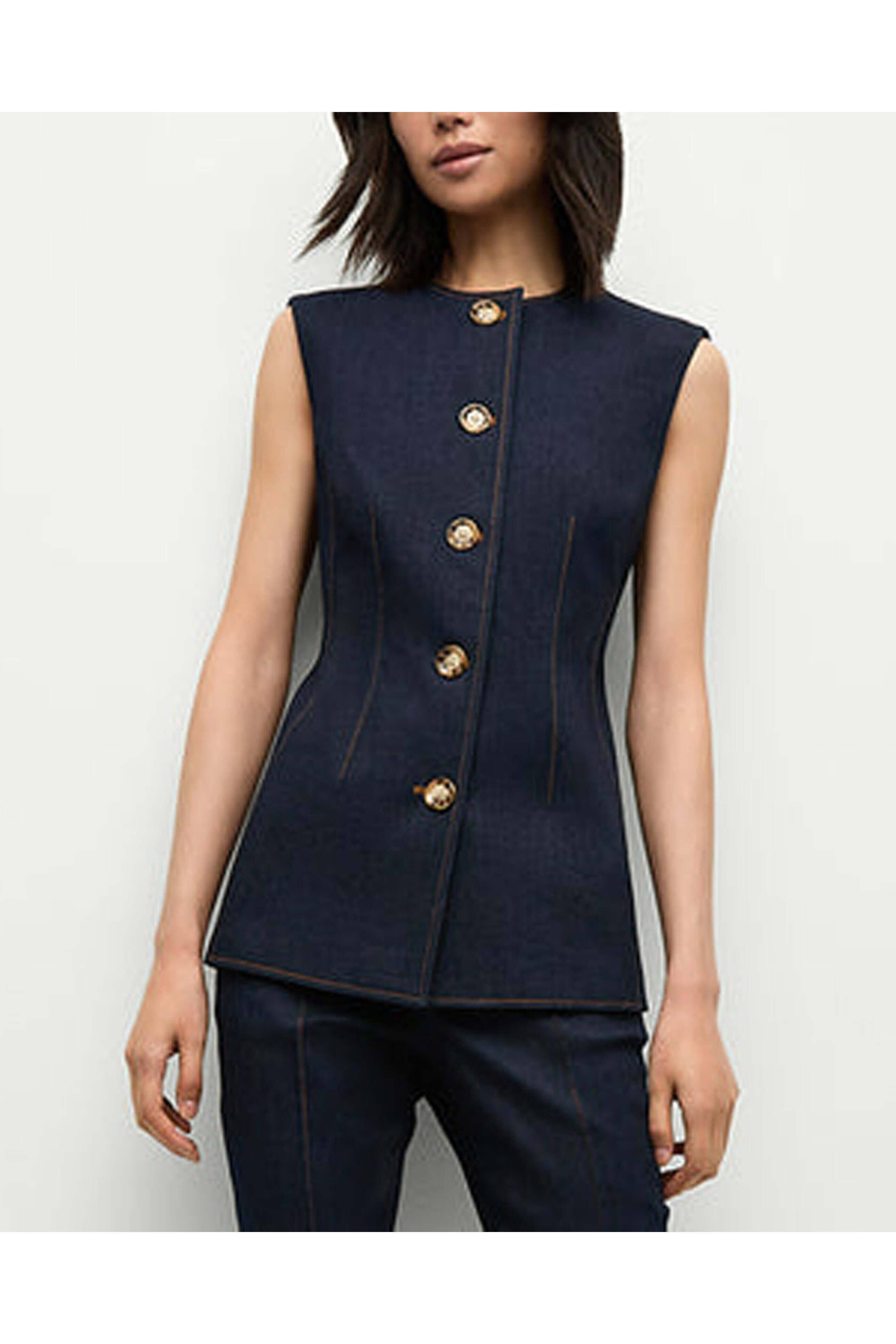 Veronica Beard - Dark Oxford Jessup Denim Vest