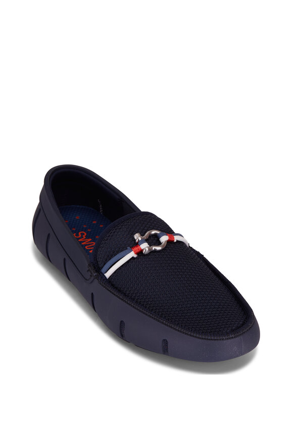 Trask Sheldon Navy Leather Penny Loafer Mitchell Stores