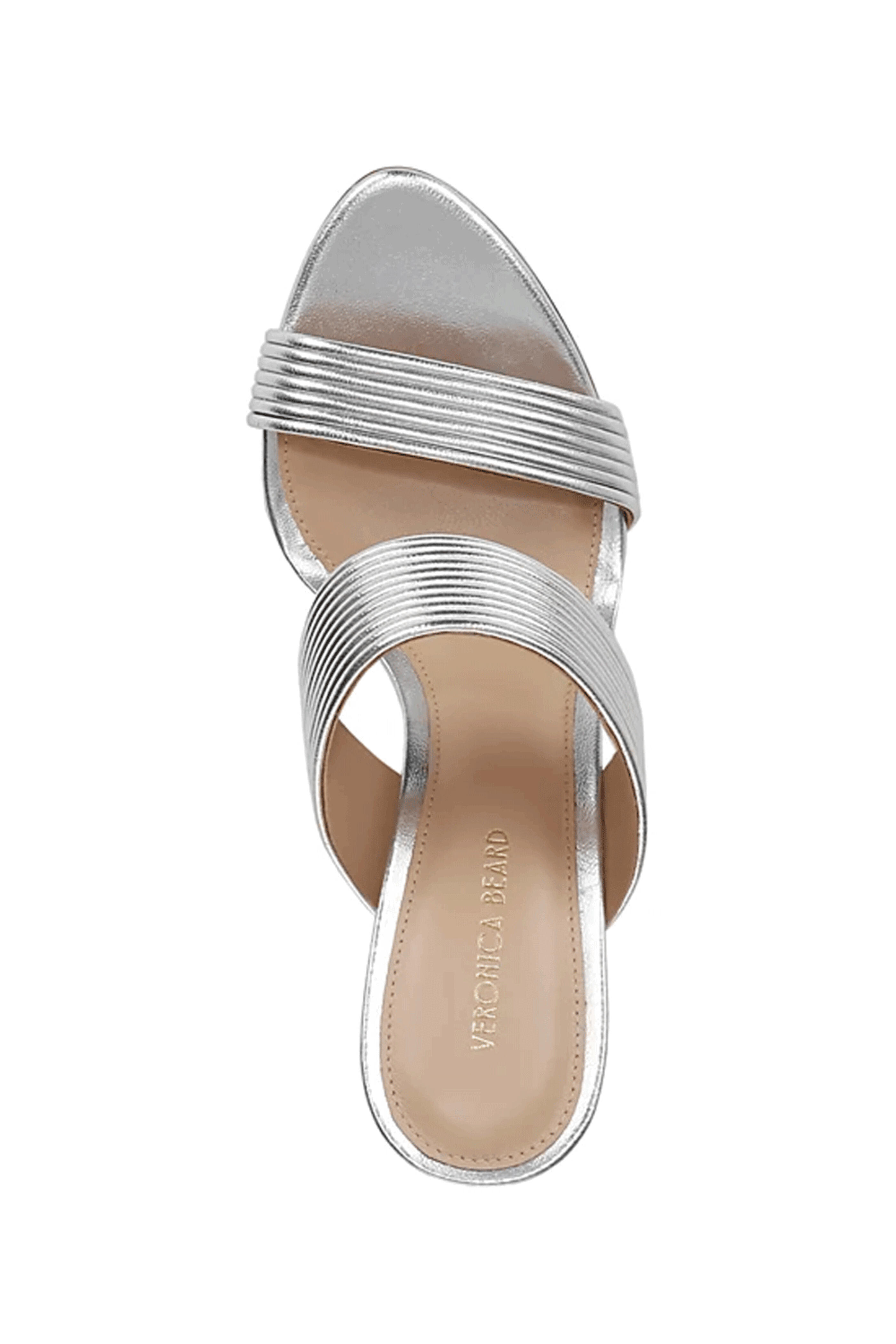 Veronica Beard - Asha Silver Leather Mignon Double Strap Sandal