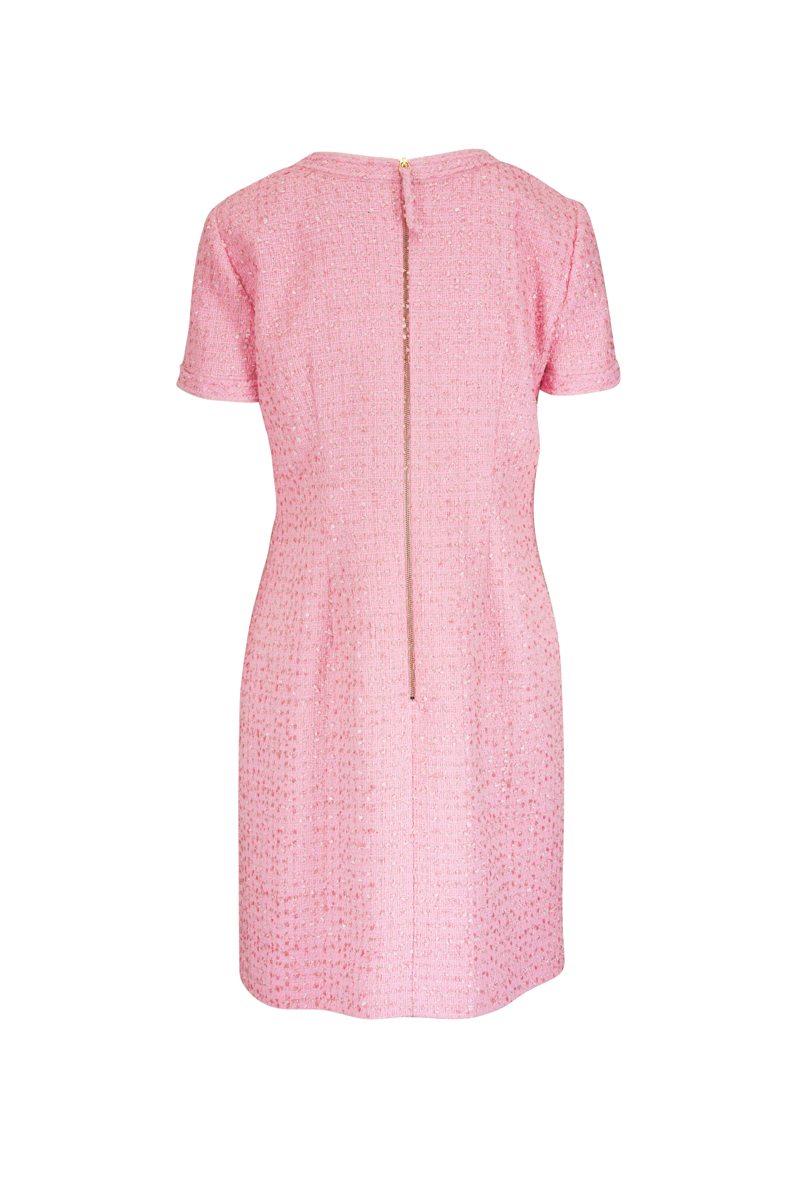 Carolina Herrera - Blossom Pink Short Sleeve Cotton Shift Dress
