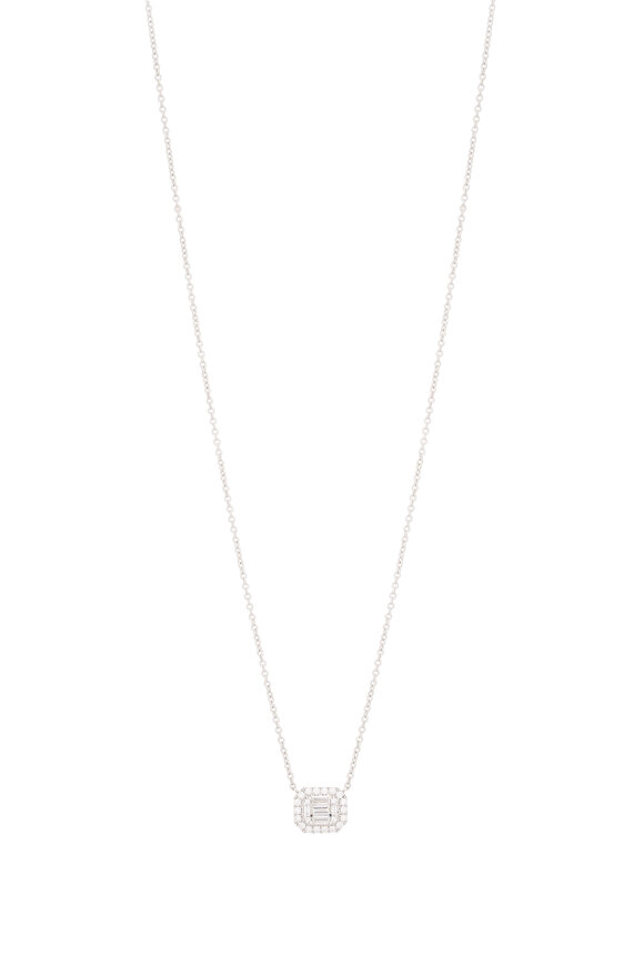 Kwiat 18k White Gold Sunburst Diamond Pendant Necklace