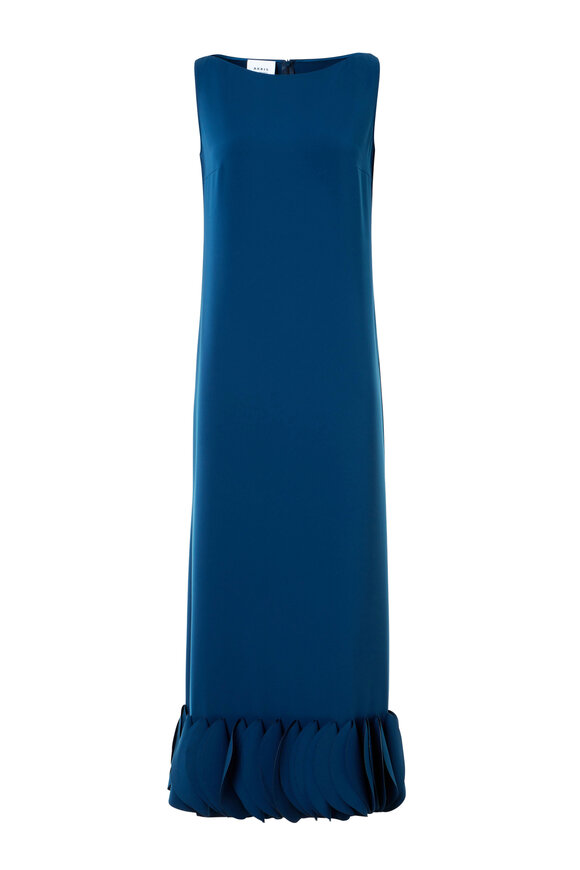 Akris Punto - Green Wool Sleeveless Belted Midi Dress