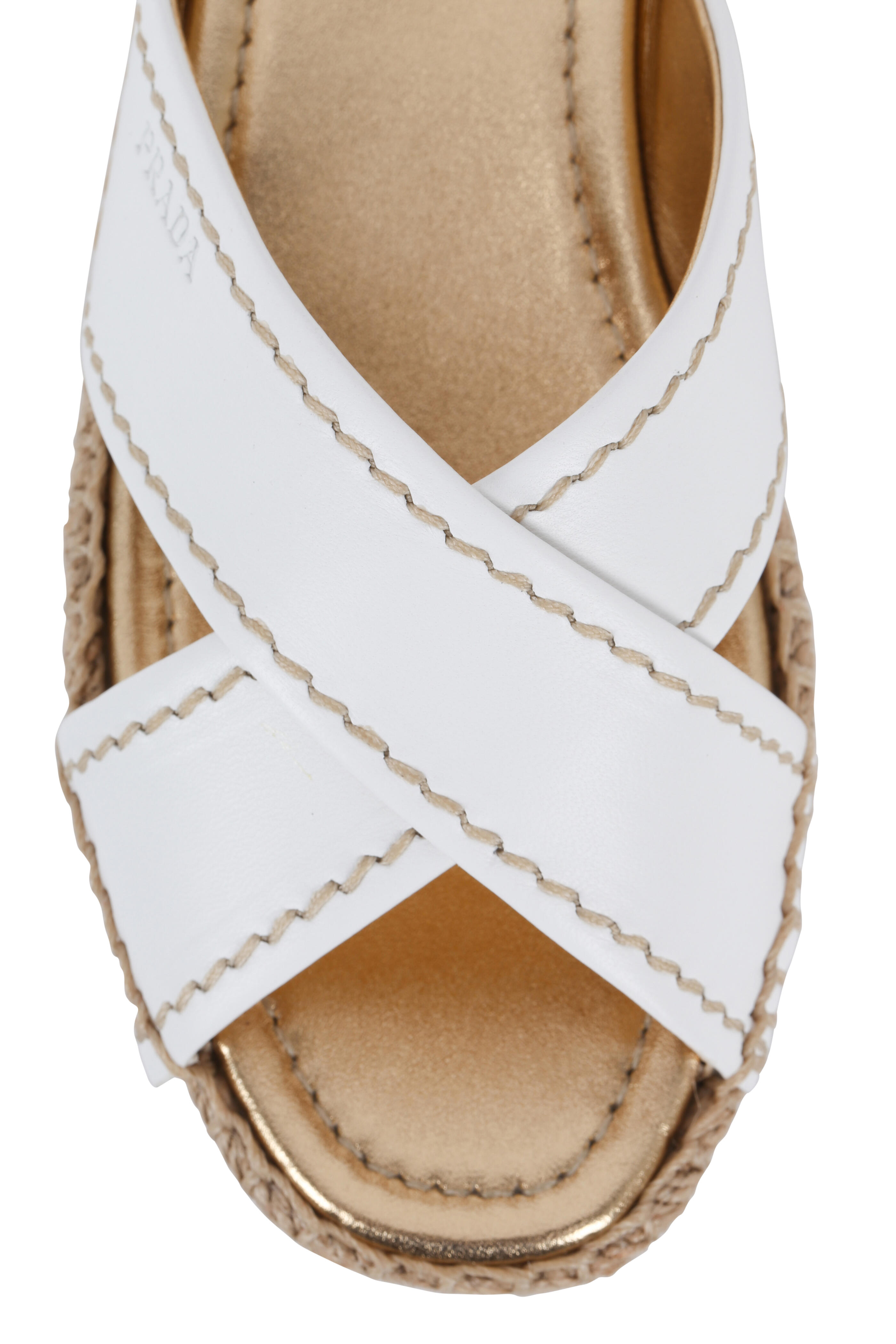 サンダル・ミュール PRADA White Leather Espadrilles Prada Leather Espadrille Sandal Bianco, $490 | Neiman Marcus