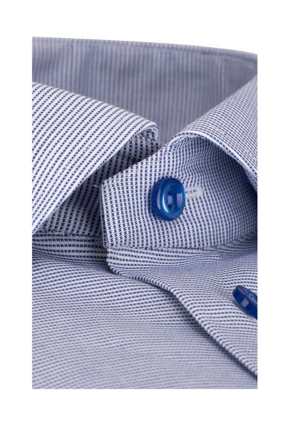 Eton - Blue Patterned Twill Dress Shirt