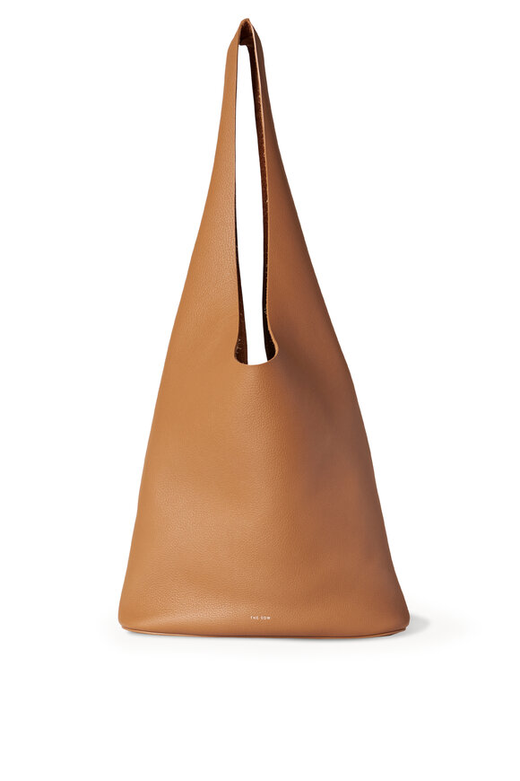 The Row - Bindle Three Caramel Grained Leather Hobo