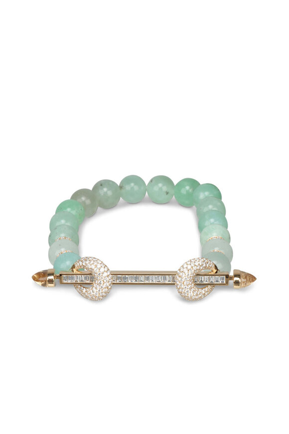 Ananya Fine Jewelry Aventurine & Diamond Chakra Bracelet