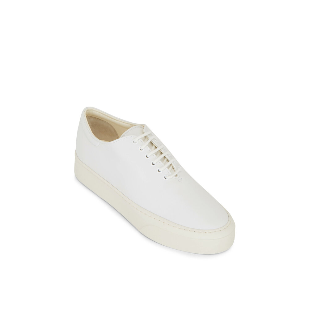 The Row Marie Snow Napa Leather Low Top Sneaker