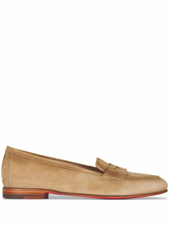 Santoni - Carla Beige Suede Loafer 