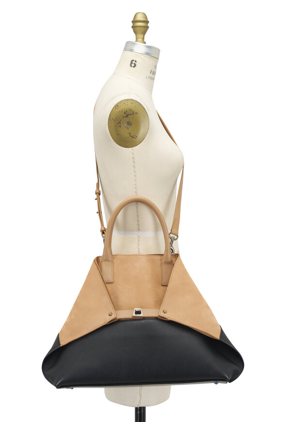 Akris - Medium AI Camel & Black Leather Tote