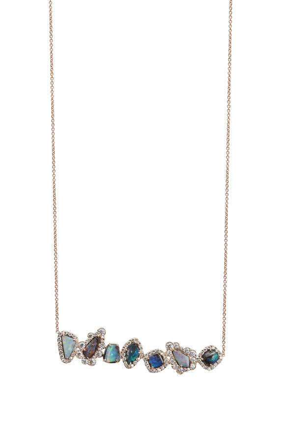Kimberly McDonald - 18K Rose Gold Boulder Opal Diamond Necklace