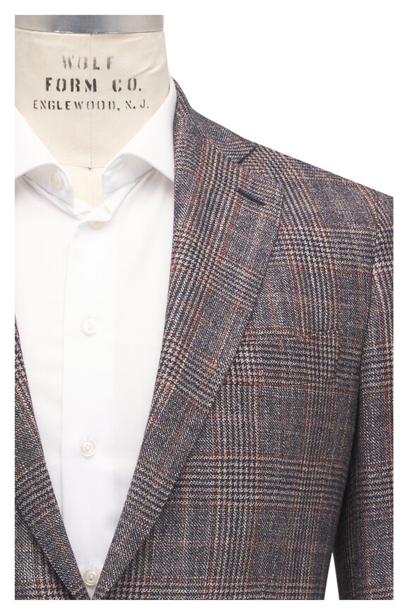 Atelier Munro Dark Tan & Navy Check Sportcoat