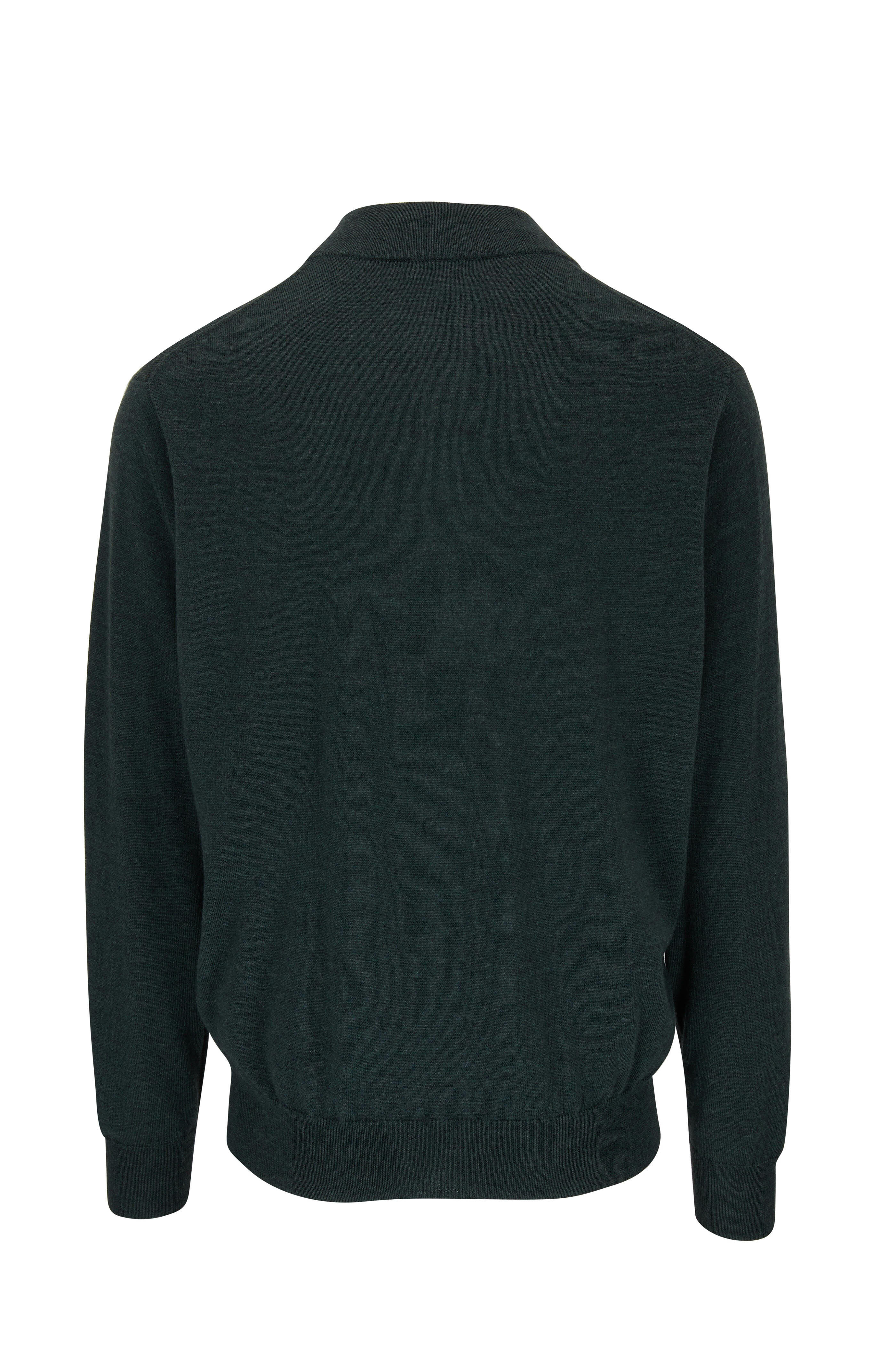 Peter Millar Hunter Green Half Zip Wool popular Sweater