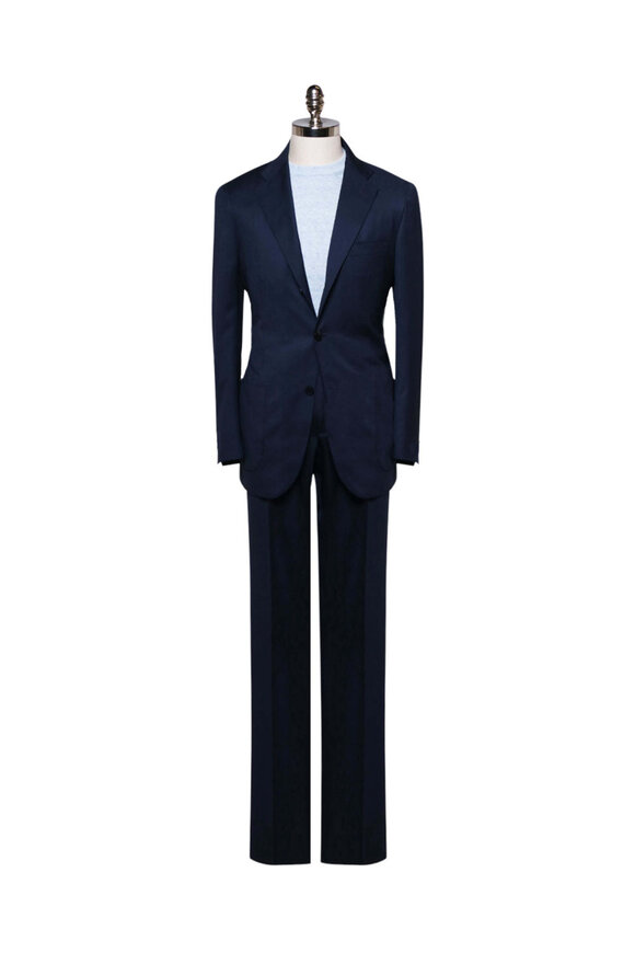 Cesare Attolini - Navy and Gray Plaid Suit | Mitchell Stores