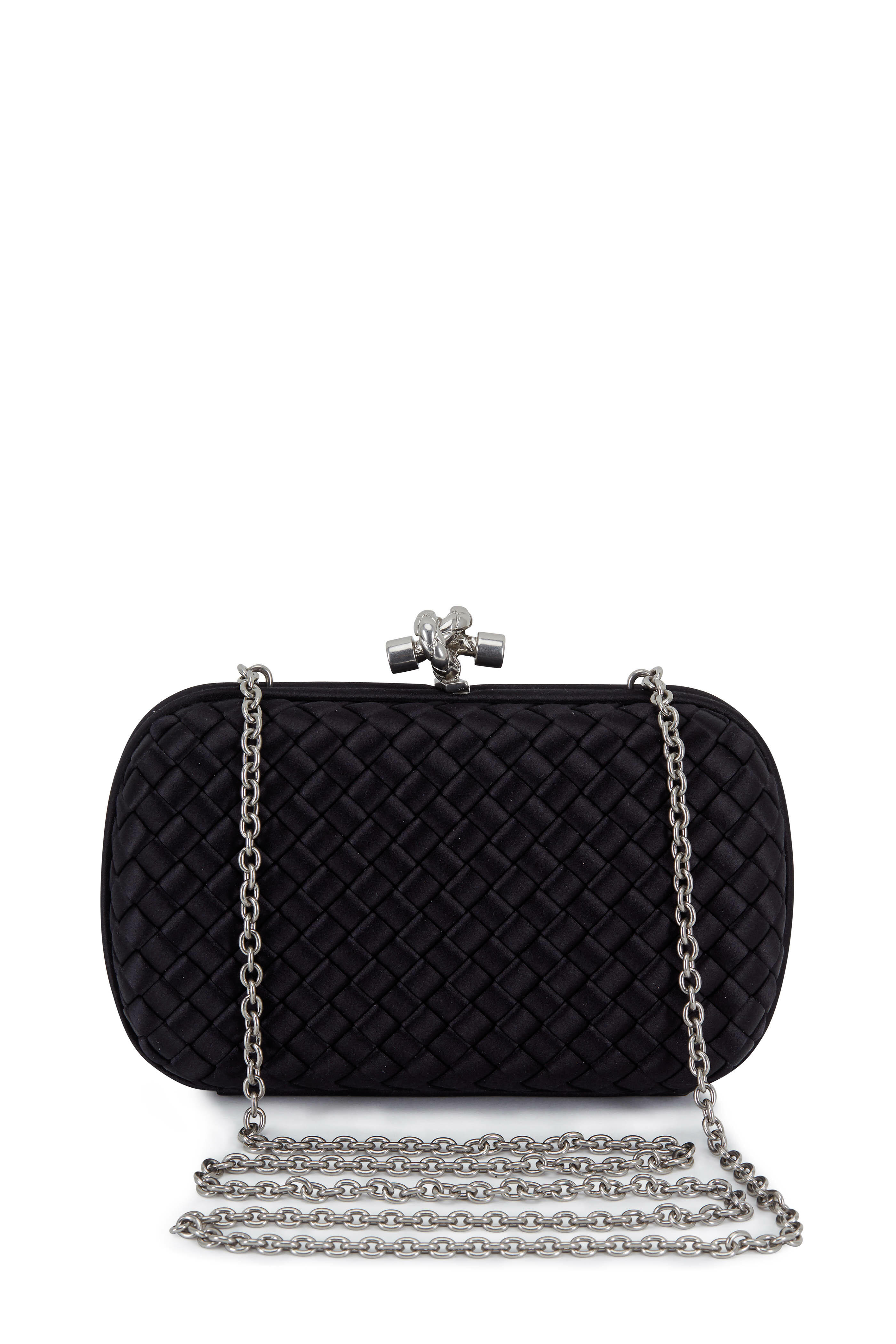 Bottega Veneta Ayers-Trimmed Intrecciato Knot Clutch - Black Clutches,  Handbags - BOT220546