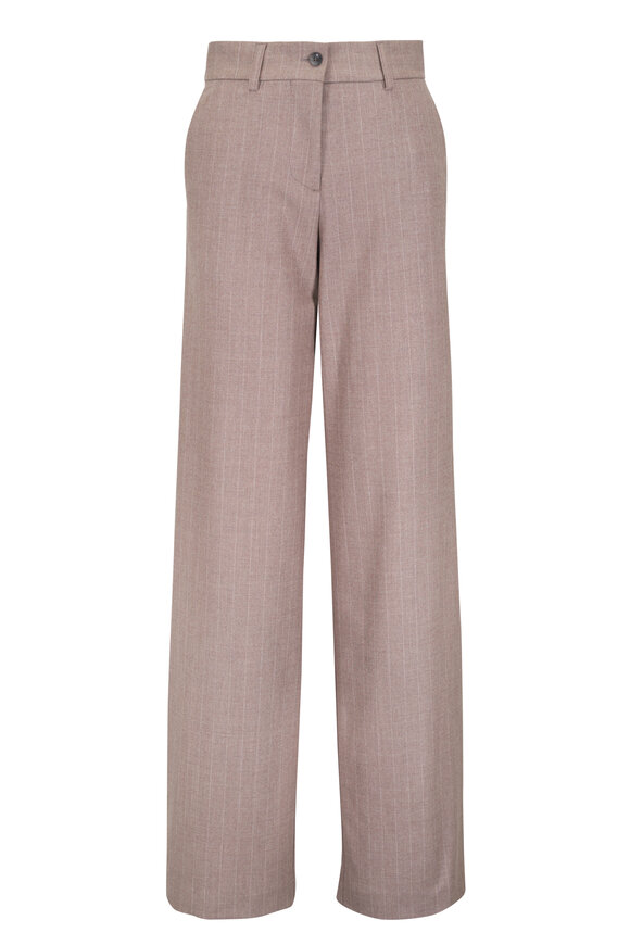 Marco Pescarolo Melody Beige Pinstripe Wide Leg Pant - view 1