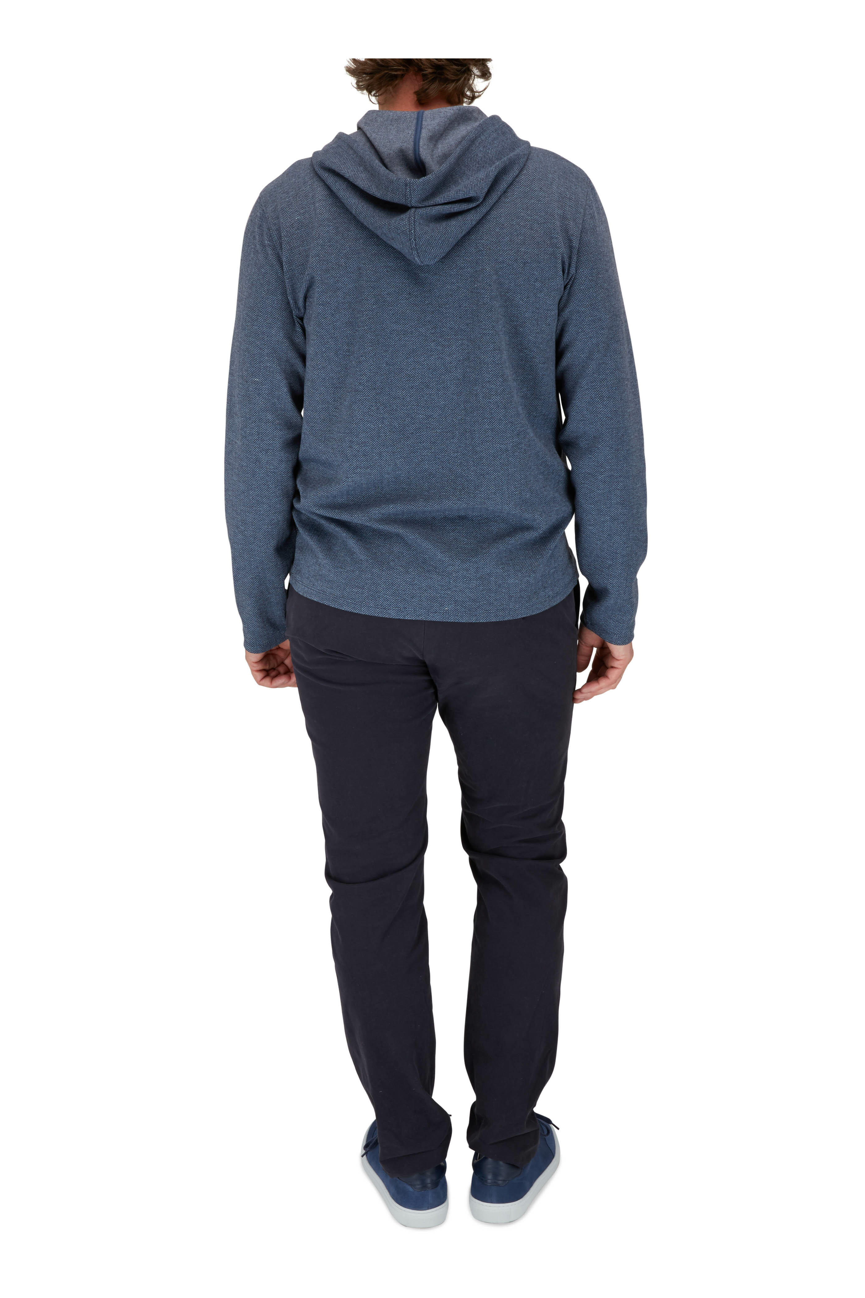Vince - Coastal Herringbone Popover Hoodie