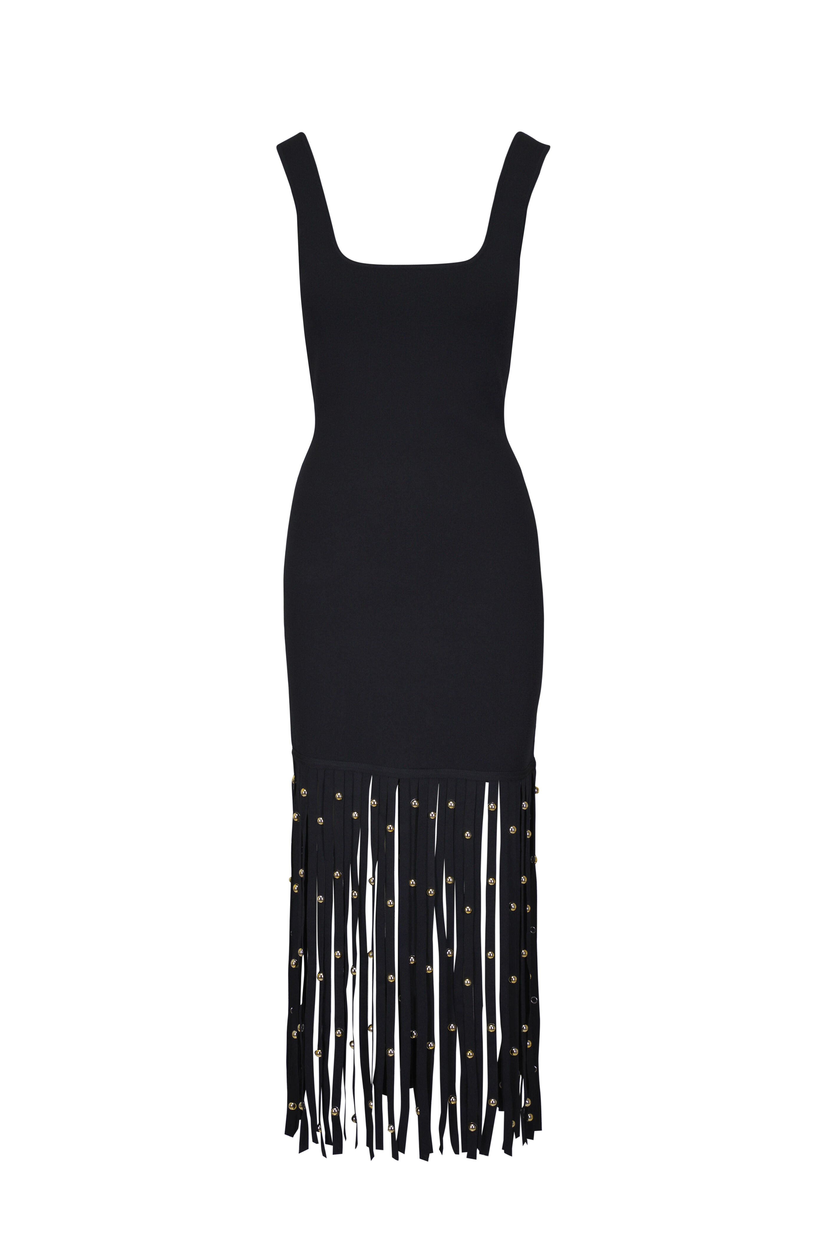 Simkhai - Romelia Black Fringe Knit Midi Dress