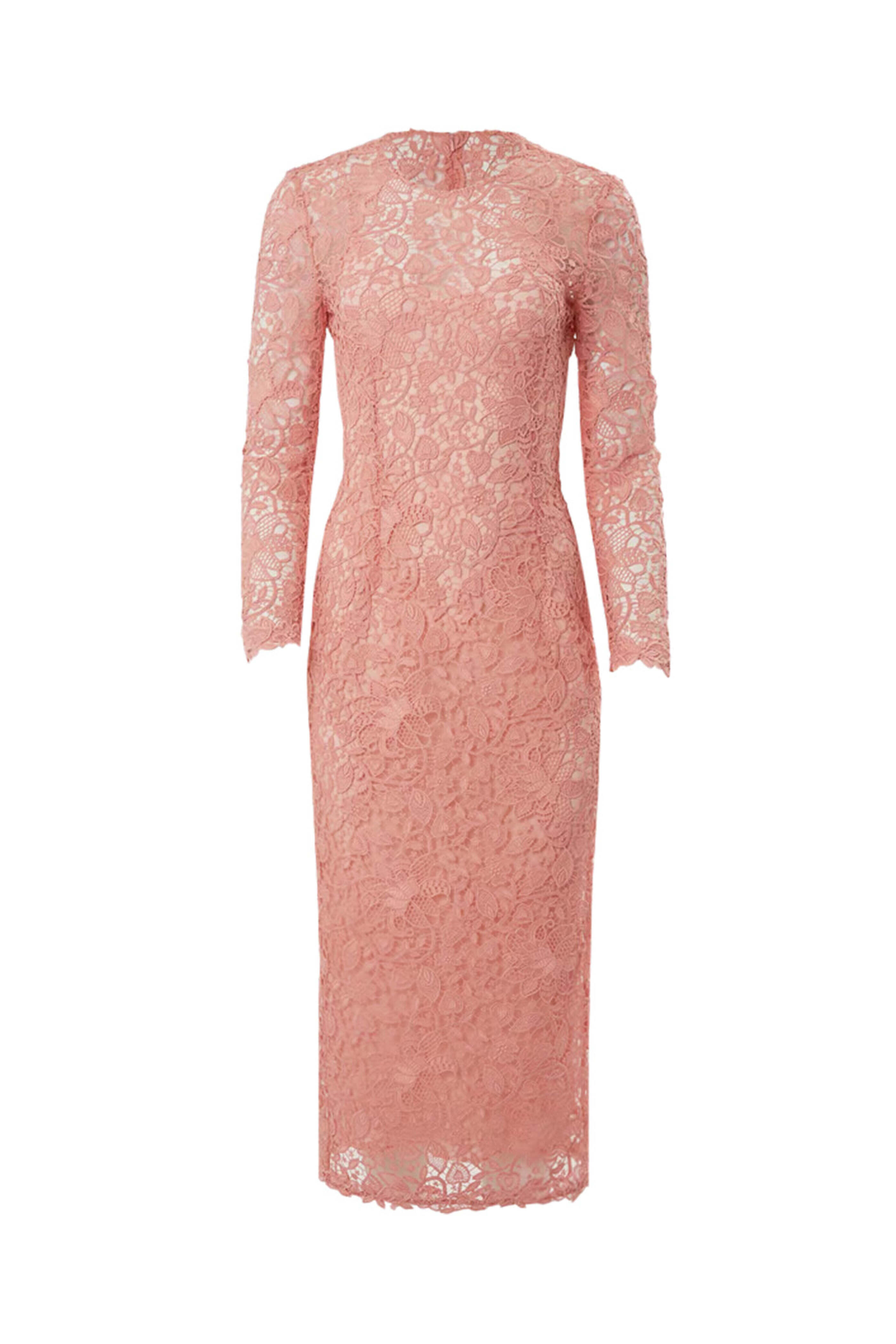 Carolina Herrera - Blush Lace Long Sleeve Midi Dress Carolina Herrera - Blush Lace Long Sleeve Midi Dress
