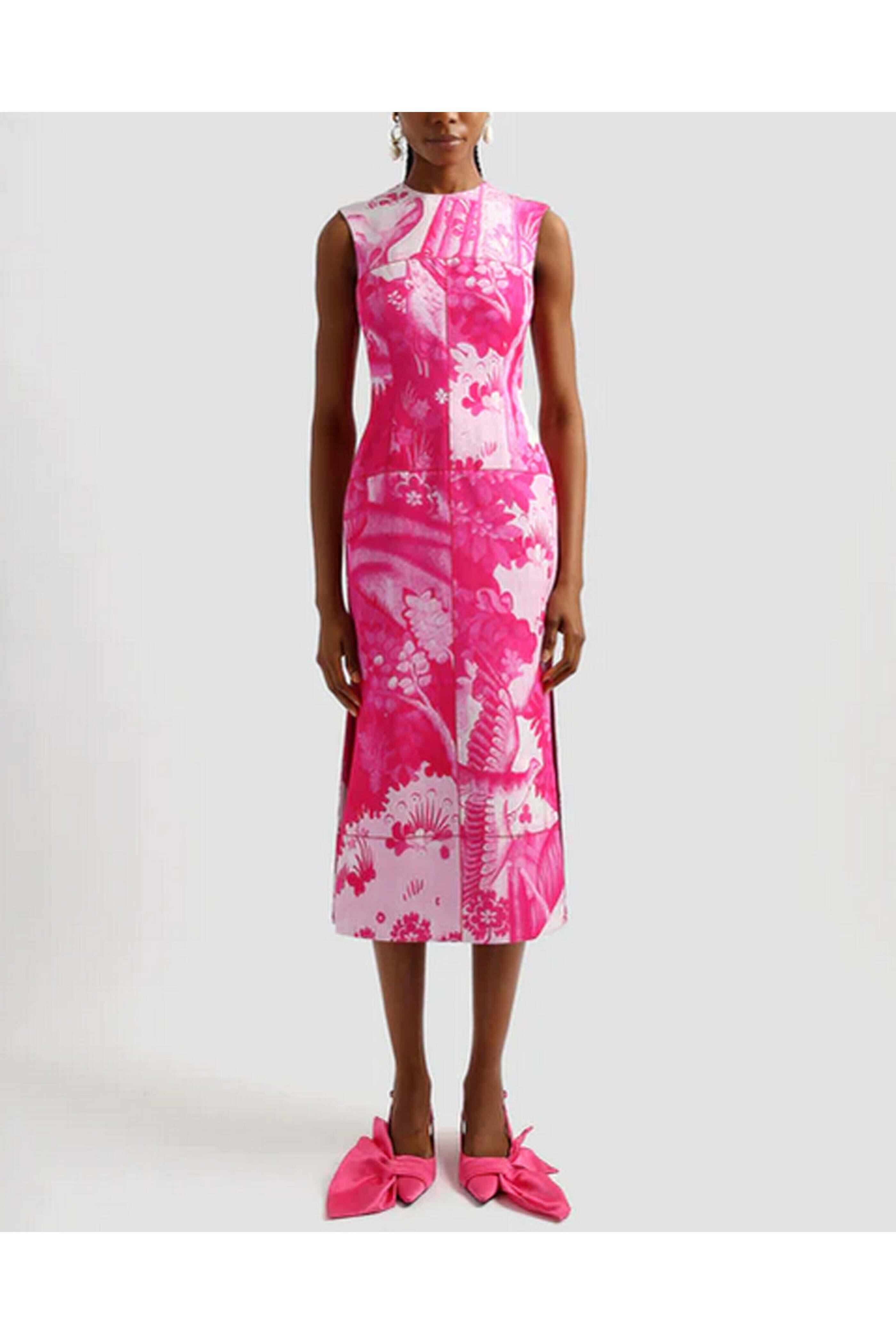 midi pencil dress Long Women, Women Work Dress Ruffle Party Club Cocktail Peplum Bodycon Wrap Church Dresses Black at Amazon Women's Clothing store making it perfect for evening events or special occasions Erdem - Cerise Sleeveless Midi
