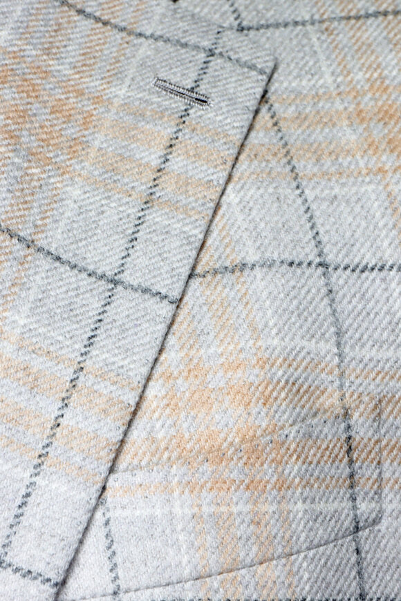 Cesare Attolini Taupe Cashmere Windowpane Sportcoat - view 3