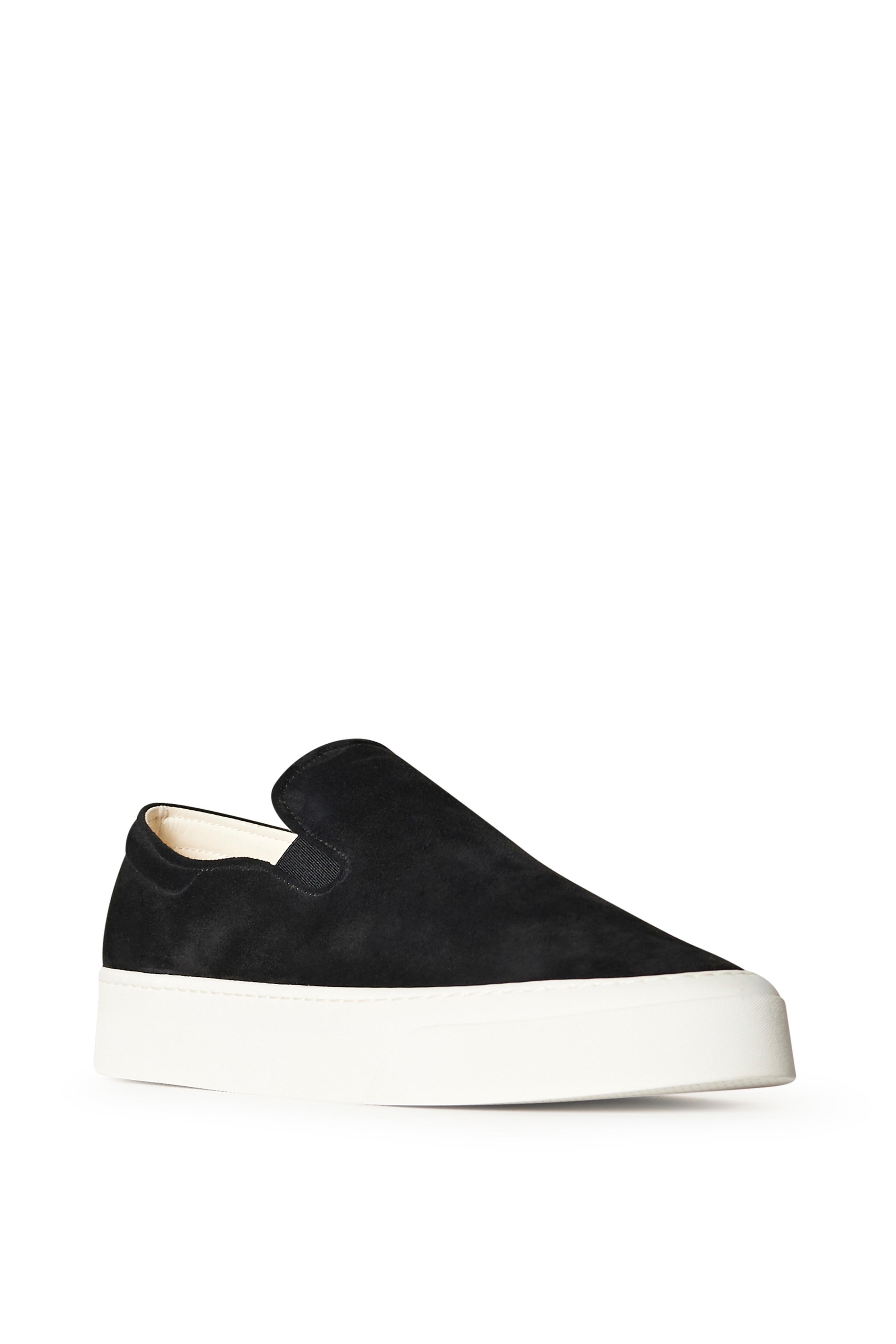 The Row - Marie Black Suede Slip On Sneaker | Mitchell Stores