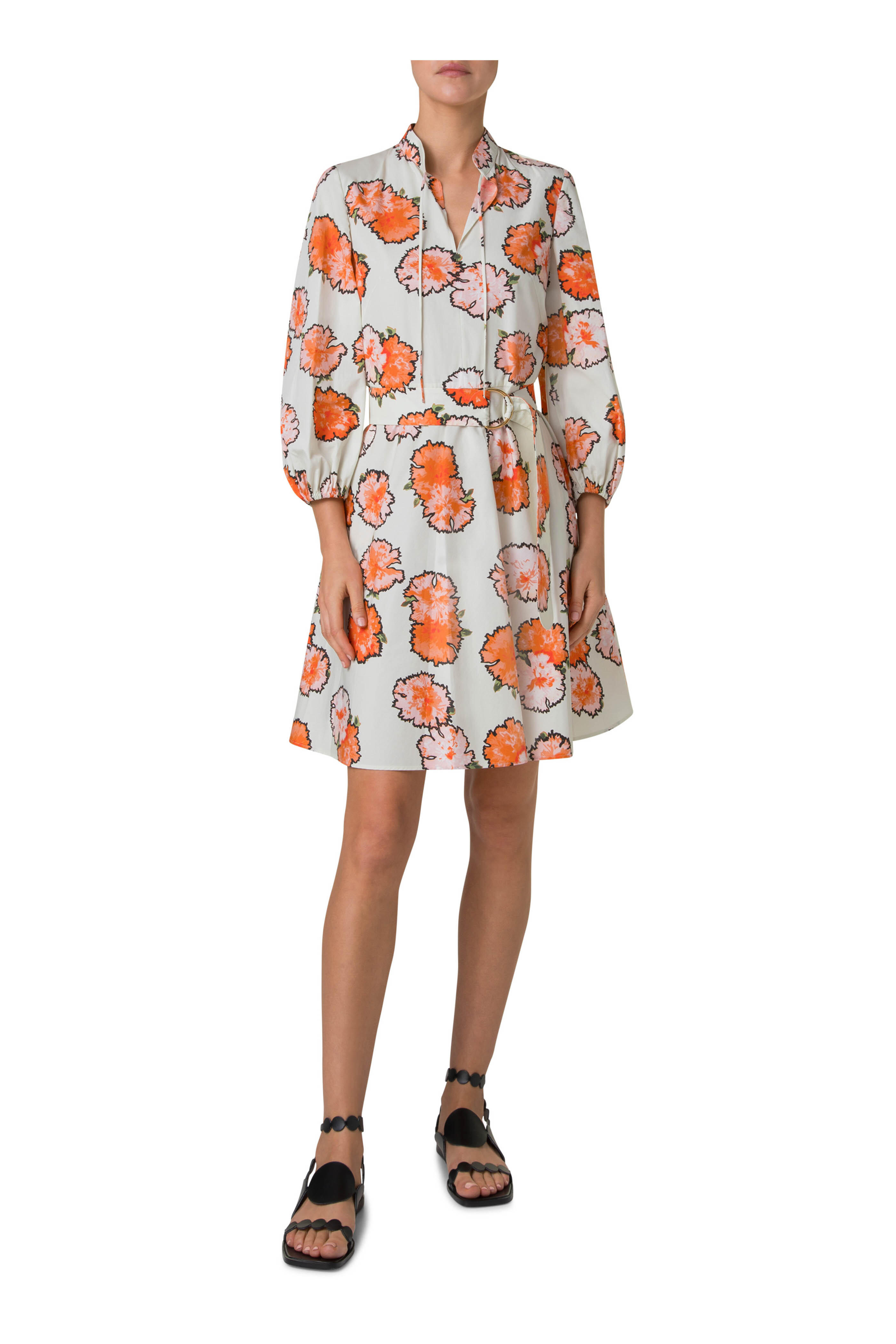 Akris Punto - Orange Multi Carnation Mini Dress | Mitchell Akris Punto - Orange Multi Carnation Mini Dress | Mitchell