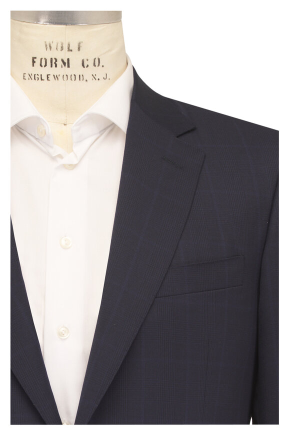 Canali Midnight Tonal Plaid Wool Suit - view 1
