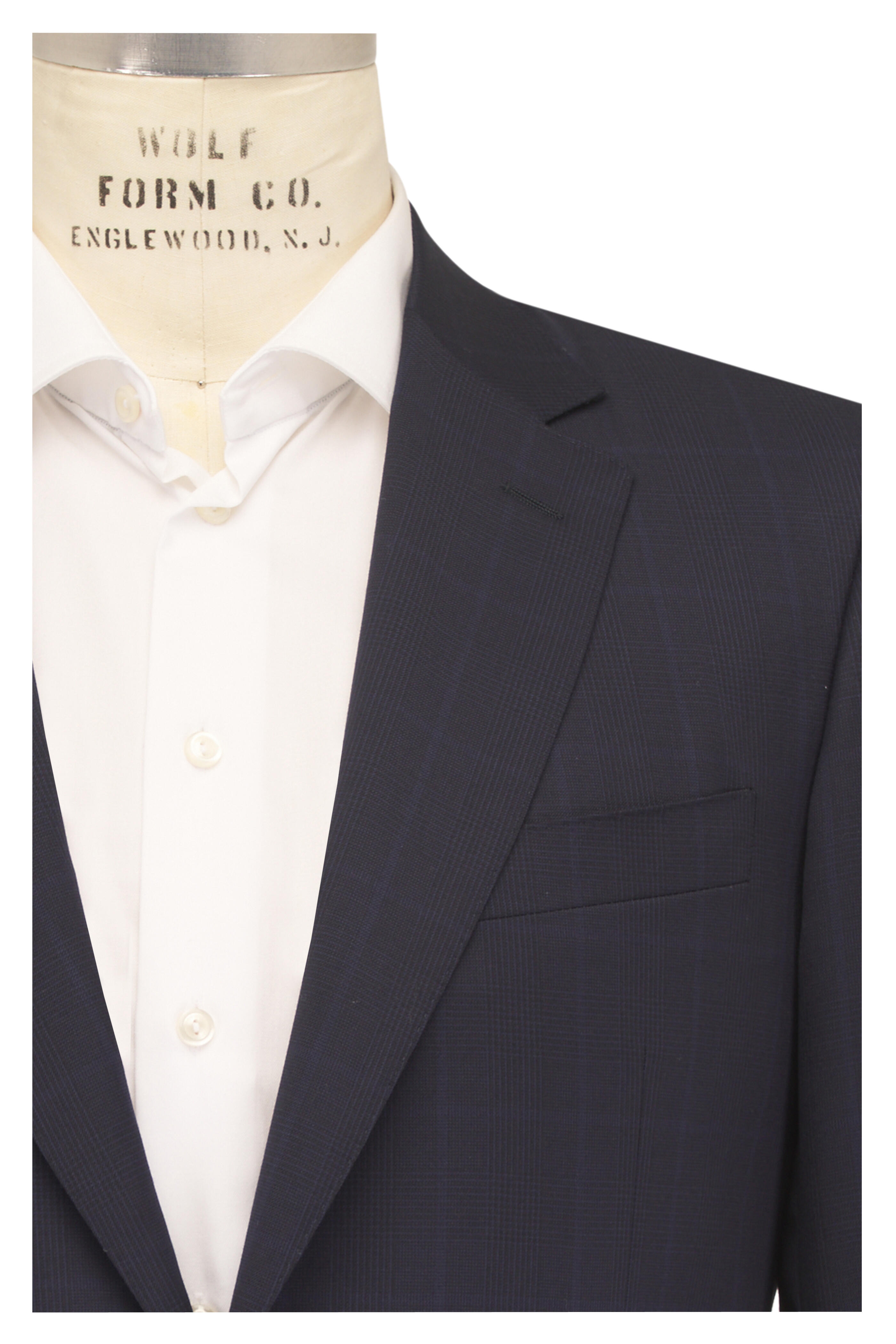 Canali - Midnight Tonal Plaid Wool Suit
