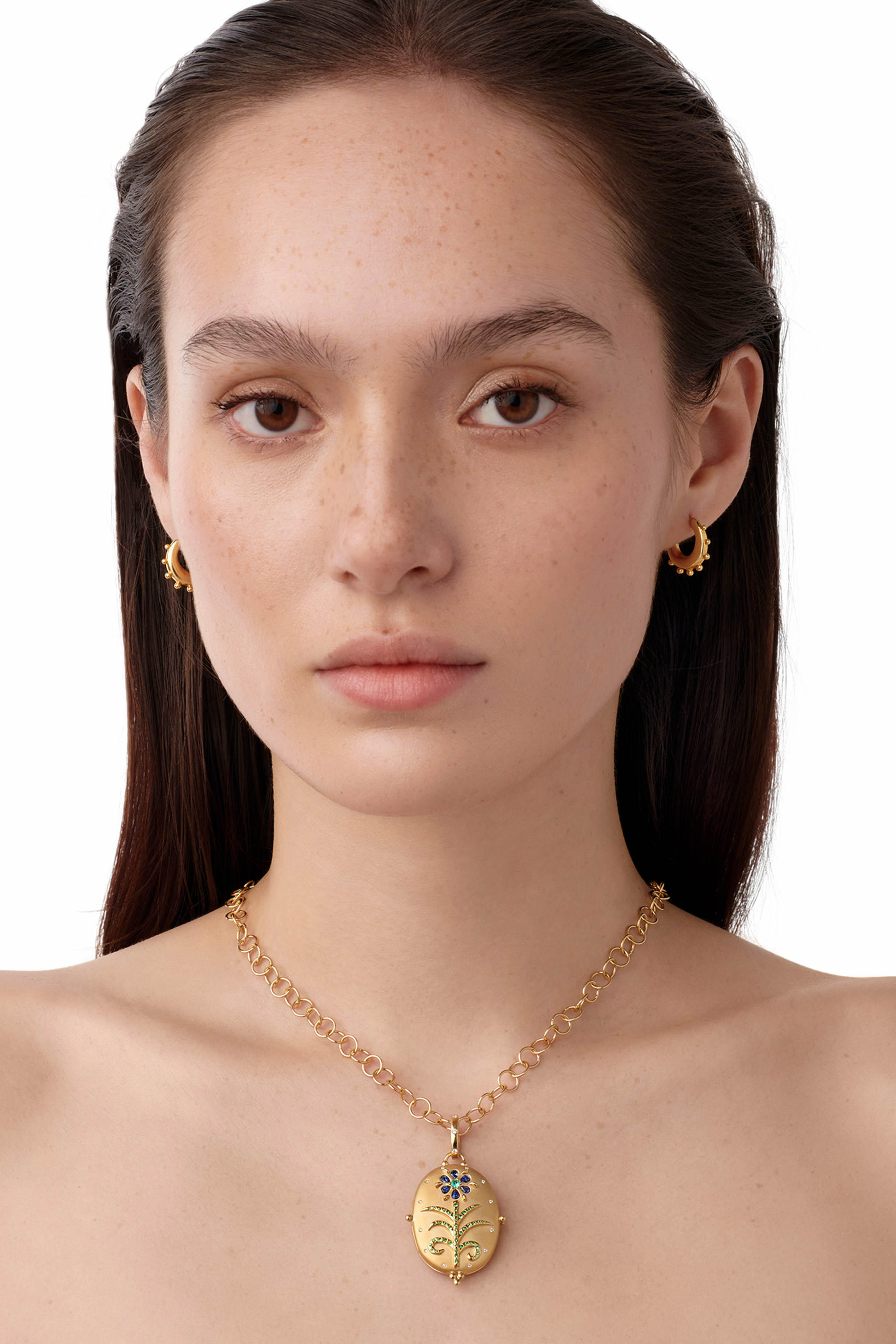 Temple St. Clair - 18k Gold Large Blue Sapphire Primavera Locket