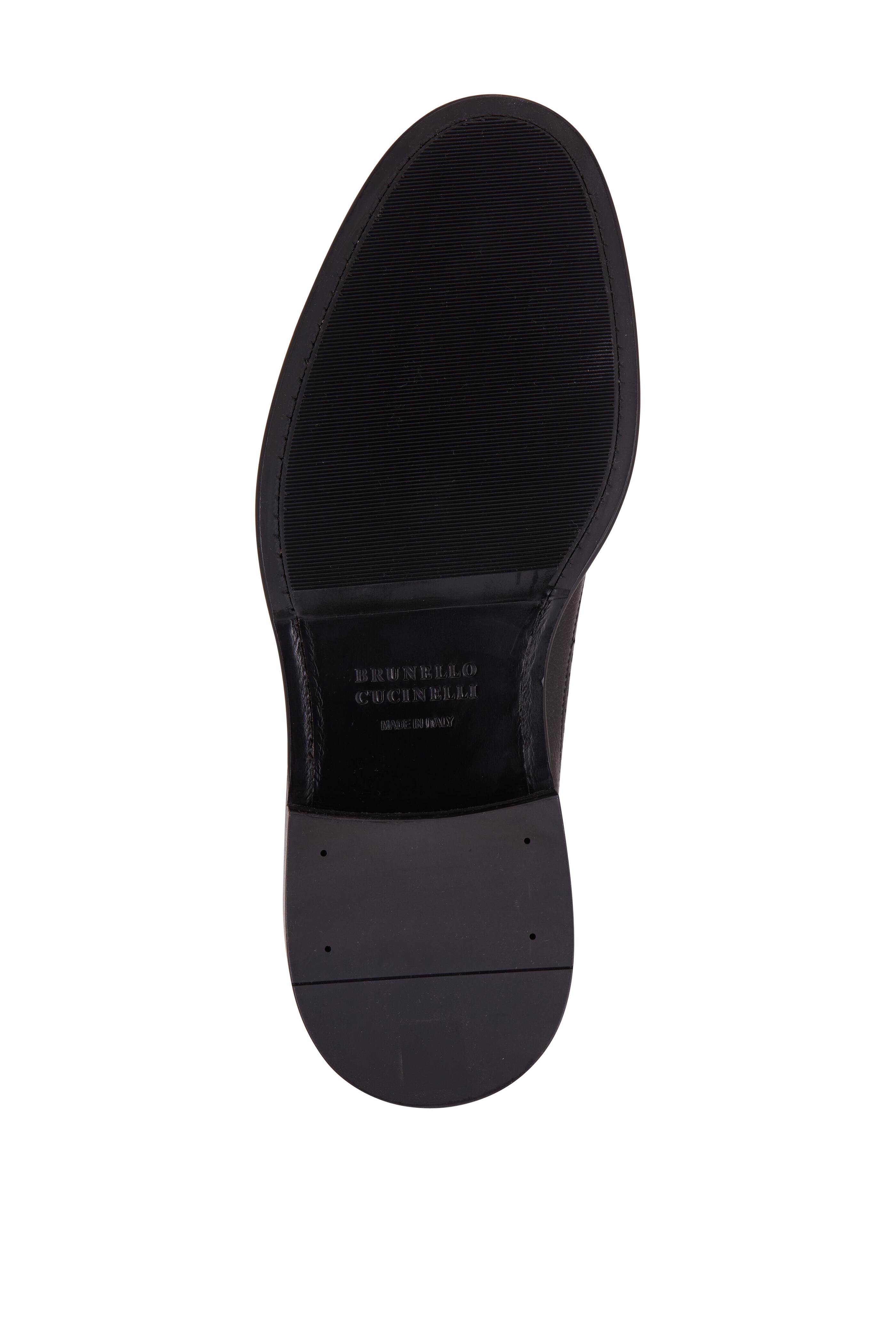 Brunello Cucinelli - Black Full Grain Leather Wingtip Dress Shoe