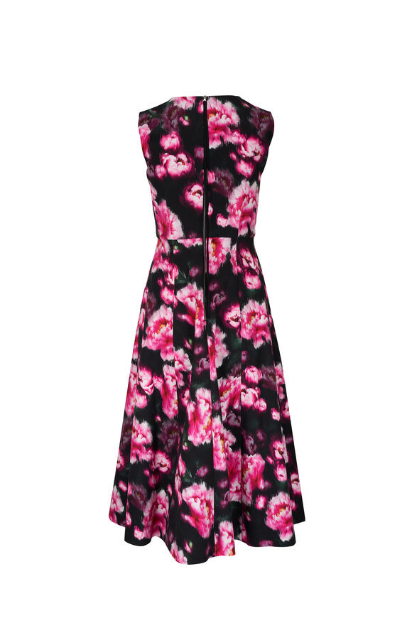 Adam Lippes - Eloise Black Floral Print Cotton Twill Dress