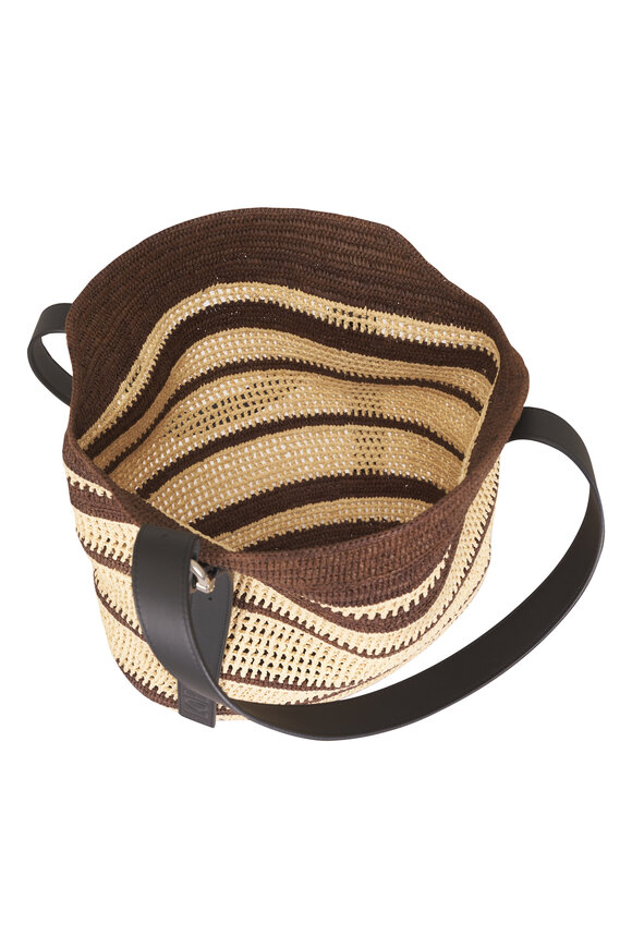 Loewe Loop Basket Chocolate & Natural Raffia Tote - view 5