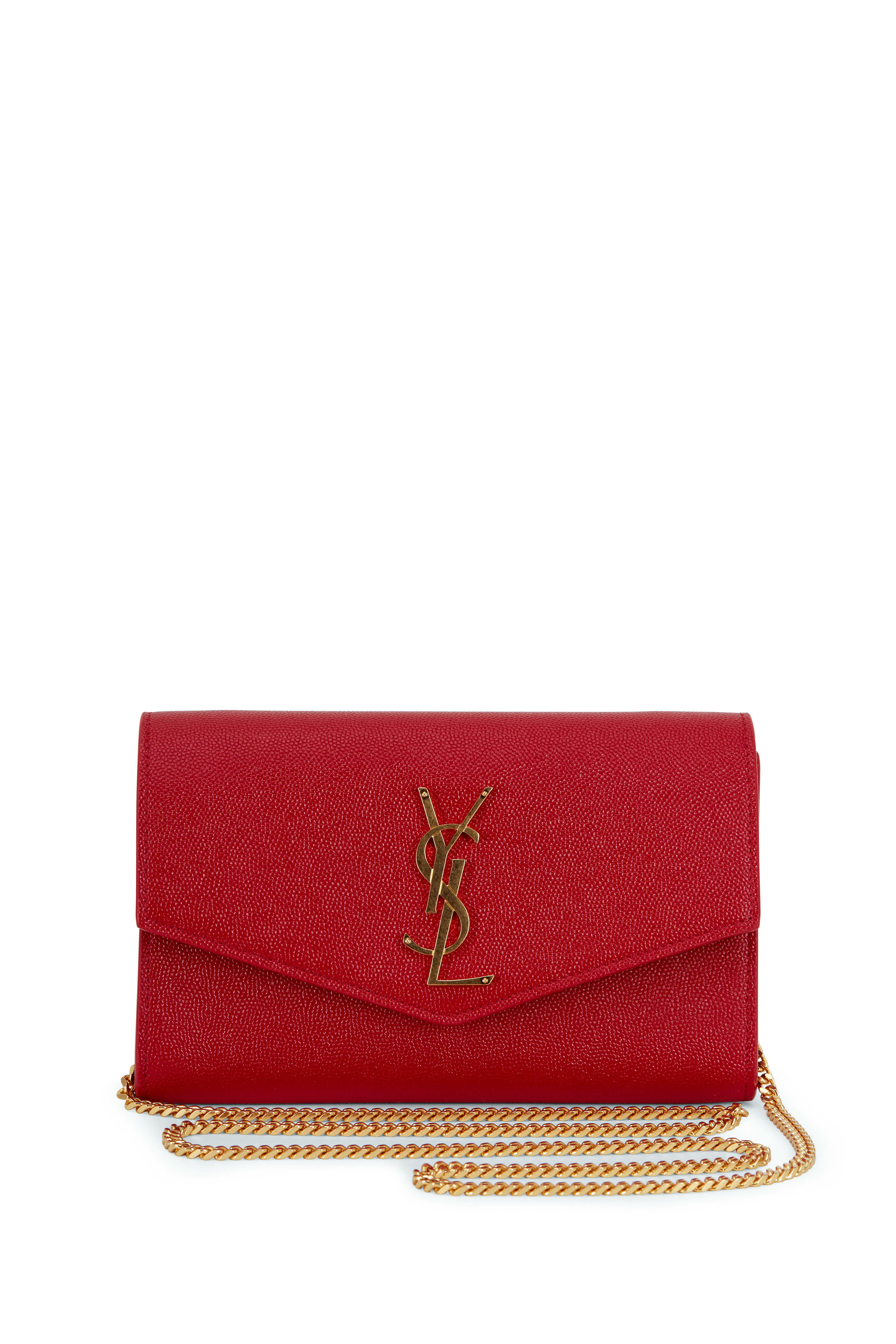 Saint Laurent - Paris Red Grained Leather Small Chain Crossbody